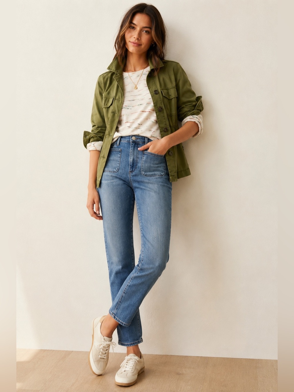 AG Anthropologie Retro Stevie Jeans 31 Slim Straight Patch Pocket Lyocell Blue